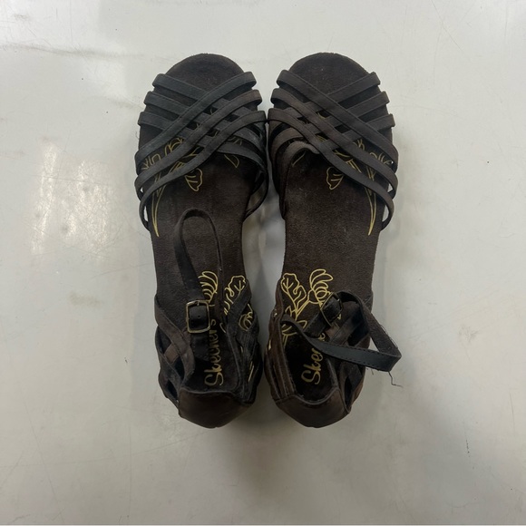 skechers women’s  brown strappy peep toe sandals US9.5 L74-9 - Picture 3 of 5